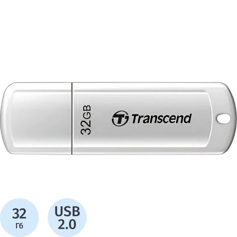 Флеш-память Transcend JetFlash 370, 32Gb, USB 2.0, бел, TS32GJF370