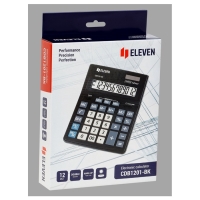 Калькулятор настольный Eleven Business Line CDB1201-BK, 12 разрядов, двойное питание, 155 х 205 х 35мм, черный