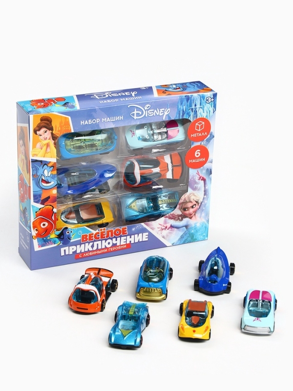 DISNEY Набор машин "Веселое приключение", 6 шт, металл