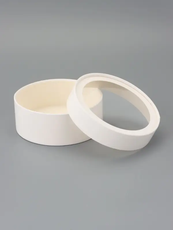 Набор подарочных коробок 3 в 1 круглые с окном, завальцованные, белые, 20&times;18&times;15 см