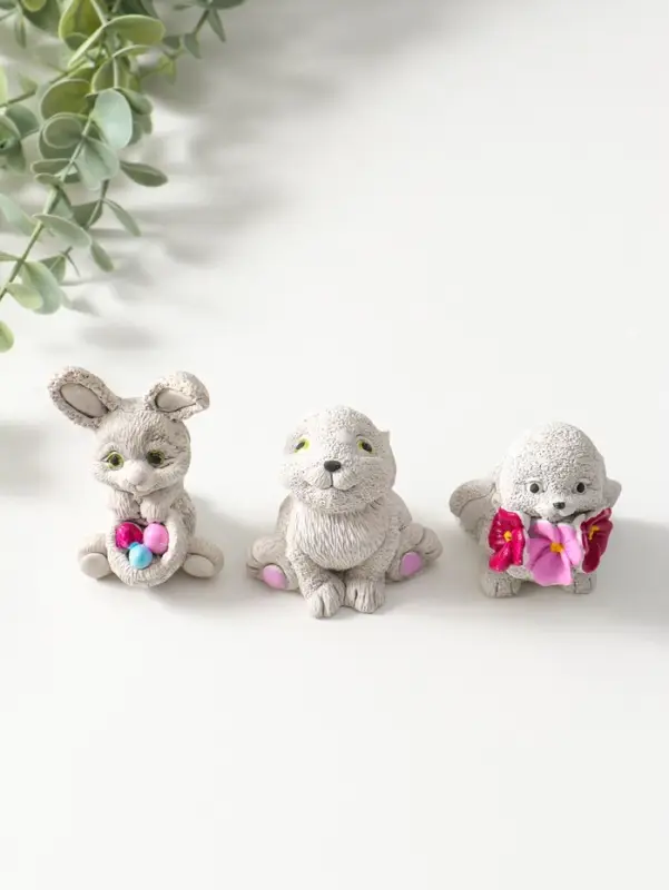 Набор фигурок 3 шт. &laquo;Весёлые кролики&raquo;, 6&times;5 см
