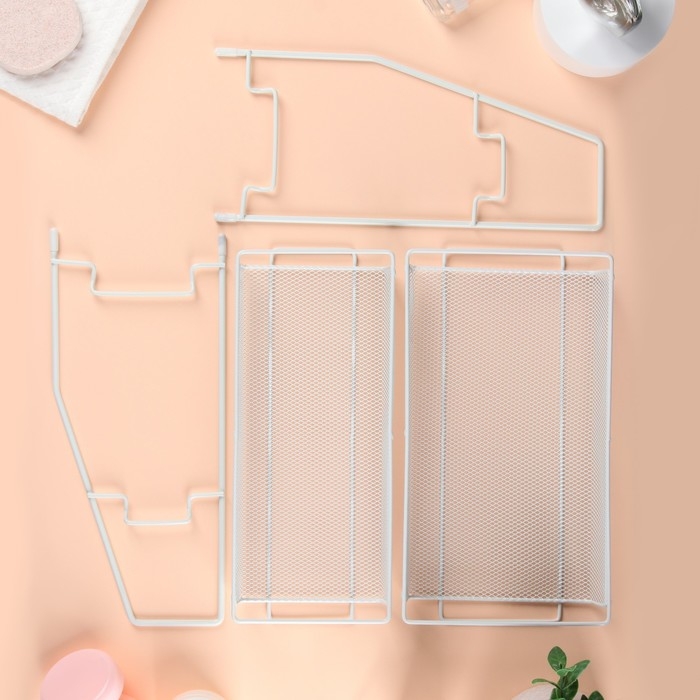 Органайзер для хранения косметических средств/принадлежностей, двухуровневый, 31 × 32 × 16.5 см, цвет белый Органайзер для хранения косметических средств/принадлежностей, двухуровневый, 31 × 32 × 16.5 см, цвет белый