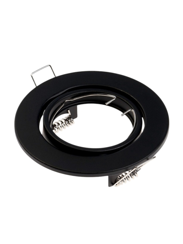 Светильник встраиваемый поворотный, под лампу MR16, круг, металл, черный