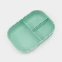 Ланч-бокс , 3 отделения, вилка и ложка, размер 22х16х6,5 см, цвет ментоловый