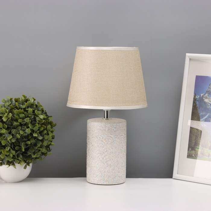 Лампа настольная Лампа настольная "Волны" 1х40Вт Е14 серый/бежевый 20х20х34см