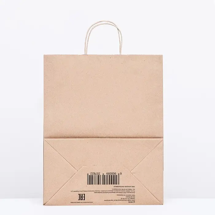Пакет бумажный крафт 90 г/м², круглая ручка 32×18×40 см Пакет бумажный крафт 90 г/м², круглая ручка 32×18×40 см