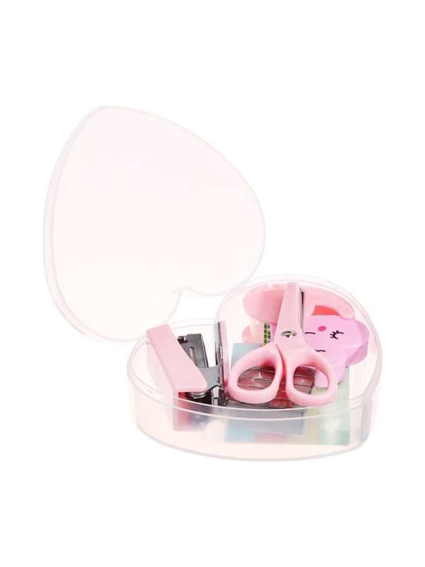 Степлер №10, от 5л, скобы 500шт, дисп.с клейк.лент10мм*2м,ножн,ластик,блок50л-4цв-10х49мм