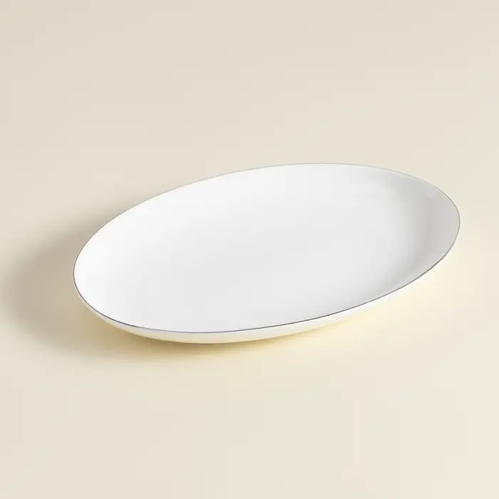 Тарелка для подачи SL Home &laquo;Каскарон&raquo;, 25.4&times;18.5&times;2.5 см, овальная, костяной фарфор, белая