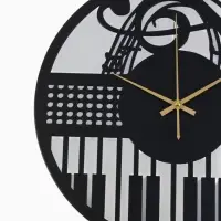 Часы настенные интерьерные &laquo;Пианино&raquo;, бесшумные, плавный ход, d=40 см, металл, зеркало