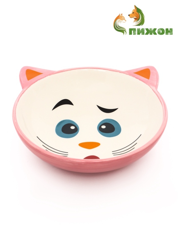 Миска керамическая овальная «Кошачья мордочка» 200 мл 14 х 14 х 6,5 см, розовая Миска керамическая овальная «Кошачья мордочка» 200 мл 14 х 14 х 6,5 см, розовая