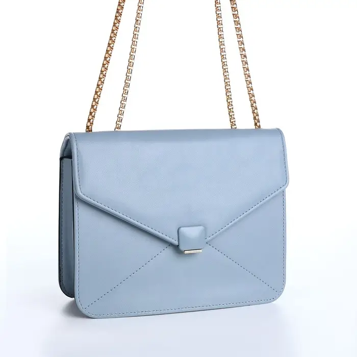 Сумка женская мессенджер на магните, 20&times;6&times;13 см, голубая