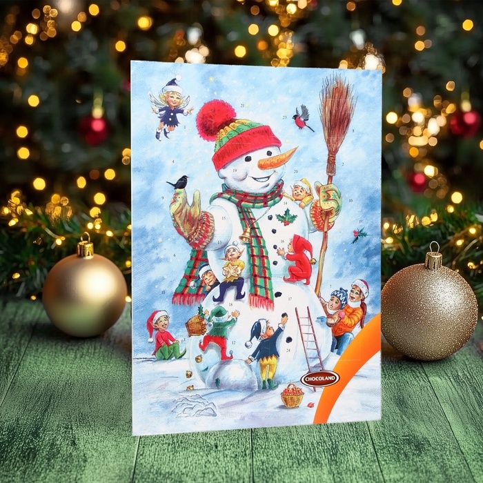 Адвент календарь с мини плитками из молочного шоколада, МИКС, 75 г Адвент календарь с мини плитками из молочного шоколада, МИКС, 75 г