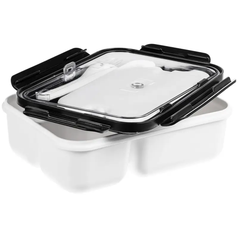 Ланчбокс Cibus с аккумулятором холода, белый с черным Ланчбокс Cibus с аккумулятором холода, белый с черным