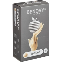 Перчатки мед.смотров. латекс, н/c,н/о,текстур беж/натур Benovy (XL) 50 п/уп