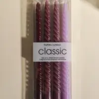 Набор свечей витых, 2&times;25 см, 4 шт., палитра бордового, 25.5&times;8.8&times;2.4 см