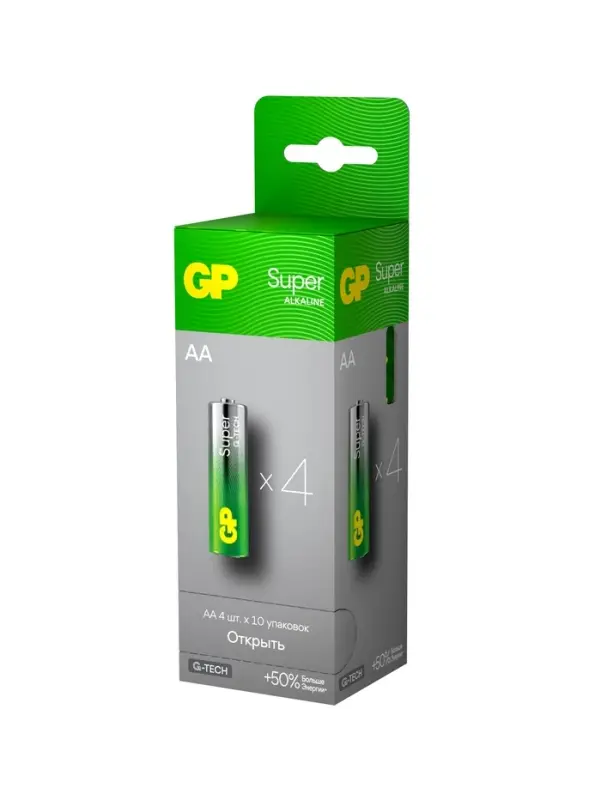 Батарейка алкалиновая GP Super, AA, LR6-40BOX, 1.5 В, набор, 40 шт.