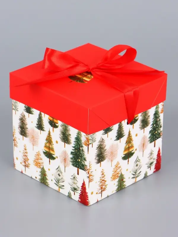 Коробка Самосборная "Звезды Новый Год" 10х10х10 см 9594049 МИКС