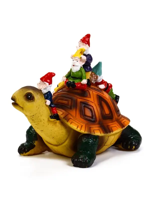 Садовая фигура "Черепаха с гномами" 18х11х14см   10815589