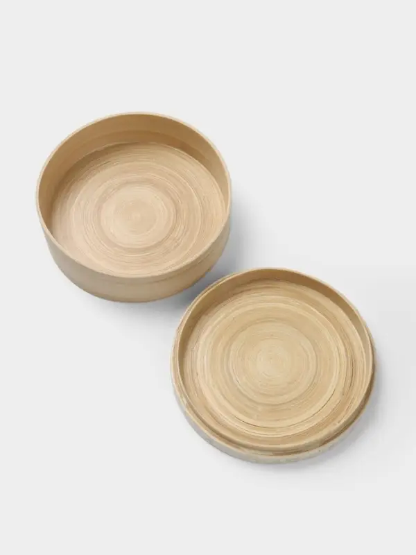 Банка для сыпучих продуктов, 16&times;16&times;7.5 см, бамбук