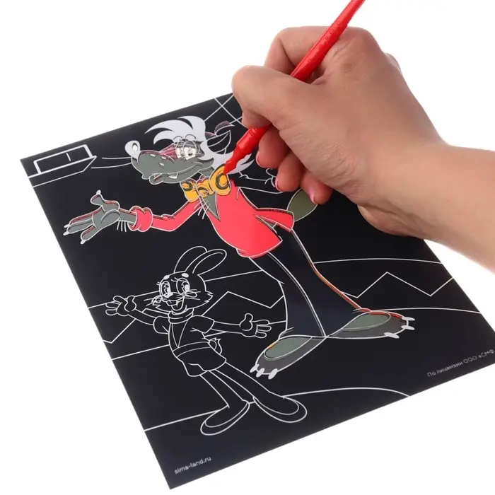 Гравюра детская, со стекой, Ну, погоди!