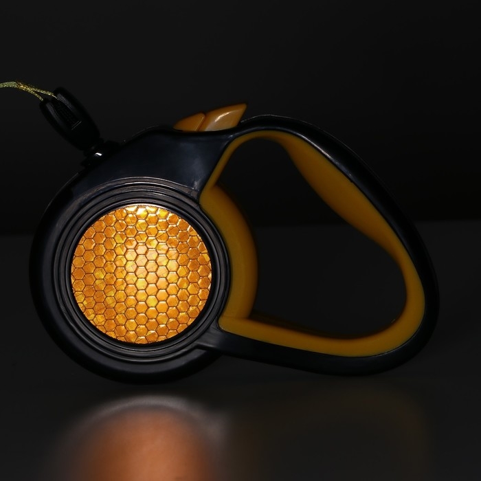 Рулетка Рулетка "Пижон" светоотражающая, 3 м, до 15 кг, трос, прорезиненная ручка, жёлтая