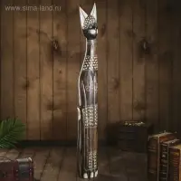 Сувенир дерево "Кошка с пятнышками и цветочками" 7,5х15х100 см