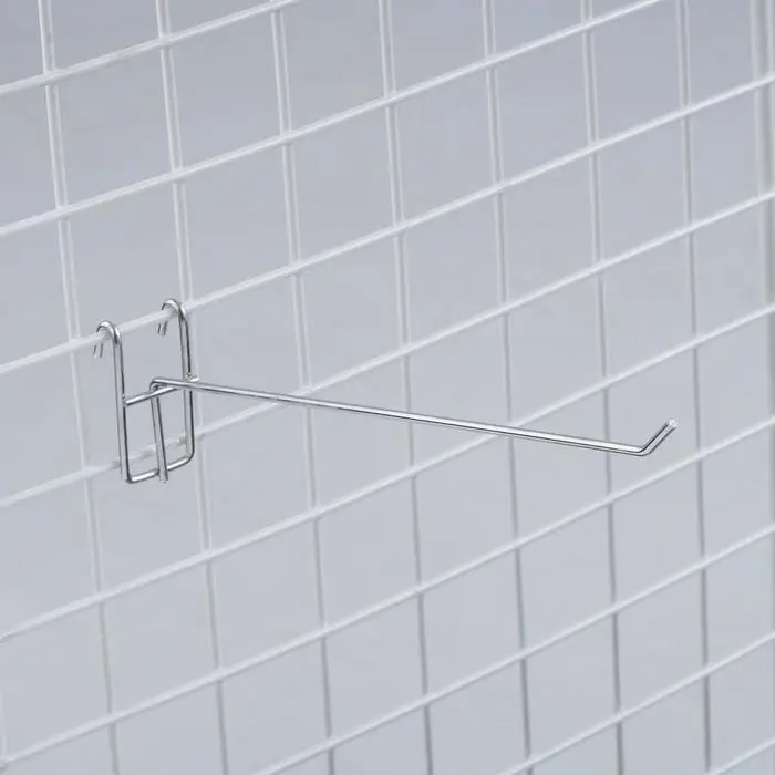 Крючок на сетку одинарный, d=3.5 мм, L=15 см, цвет хром