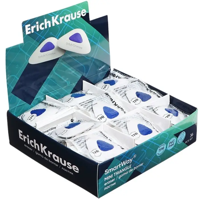 Ластик с центровкой ErichKrause Smart Mini, треугольный, средней жёсткости, гипоаллергенный Ластик с центровкой ErichKrause Smart Mini, треугольный, средней жёсткости, гипоаллергенный