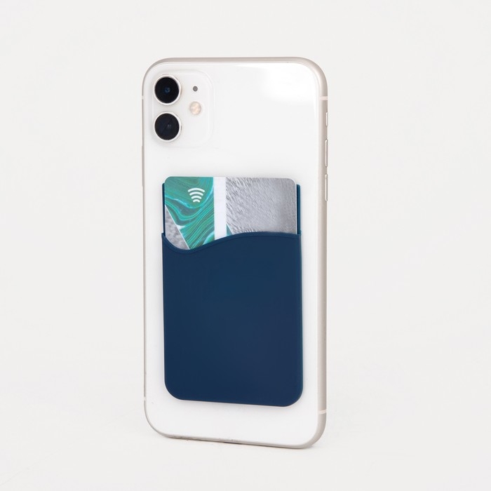 Картхолдер на телефон, цвет синий Картхолдер на телефон, цвет синий