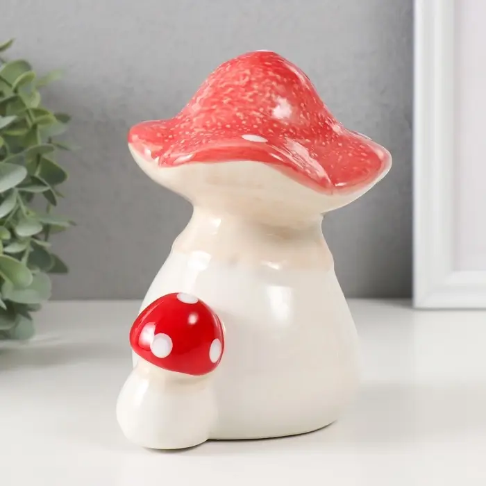 Копилка для денег &laquo;Два мухоморчика&raquo;, керамика, 12&times;9&times;15.5 см