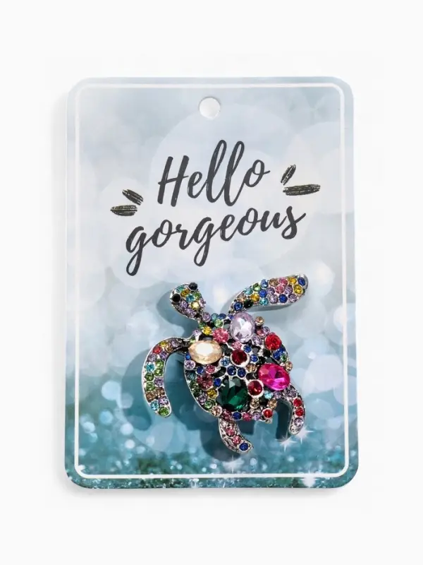 Брошь &laquo;Черепаха&raquo;, разноцветная в чернёном серебре