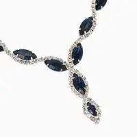 Набор 2 пред-а: серьги, колье "Вечерний шик" лепестки, цвет бело-тёмно-синий в серебре Набор 2 пред-а: серьги, колье "Вечерний шик" лепестки, цвет бело-тёмно-синий в серебре