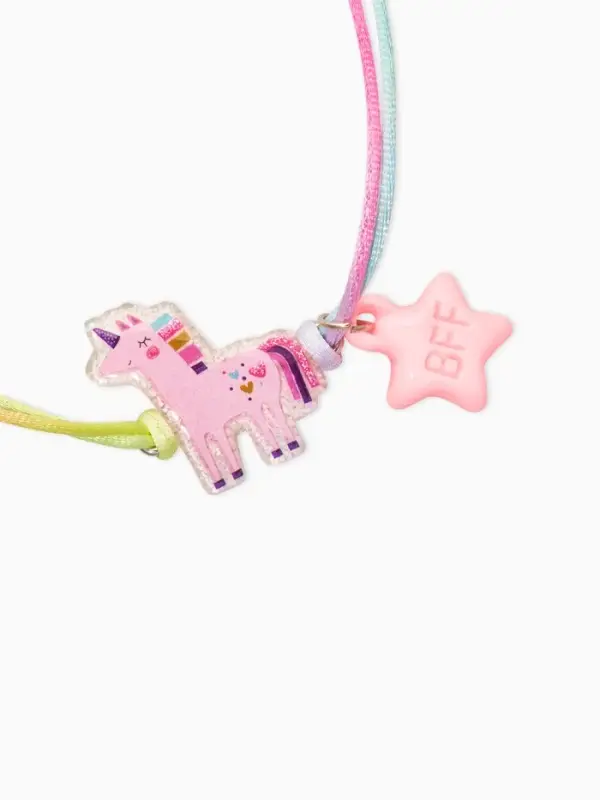 Браслеты детские парные "Выбражулька" неразлучники, пончик, единорог, звезды, разноцветный   1093717