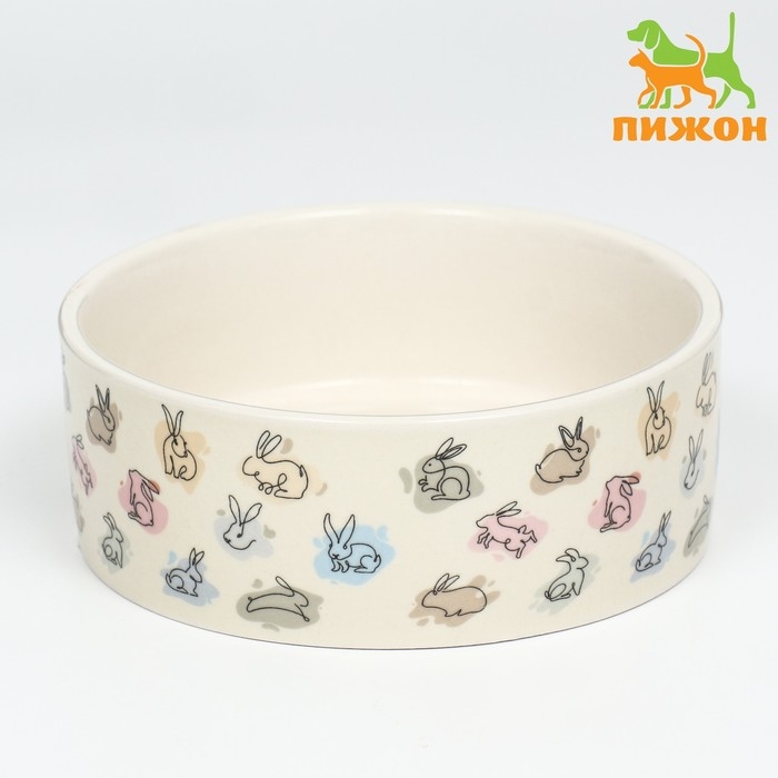Миска керамическая Миска керамическая "Кролик" 300мл, 11,5 х 4,5 см, бежевая