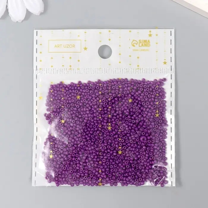 Бисер стекло 12/0  Бисер стекло 12/0 "Серо-фиолетовый" 15 гр