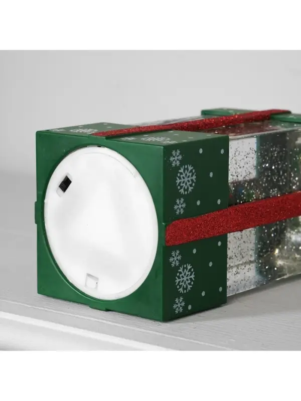 Светодиодная фигура &laquo;Подарок зелёный&raquo; 10&times;19&times;10 см, пластик, от батареек ААх3, USB, свечение тёплое белое