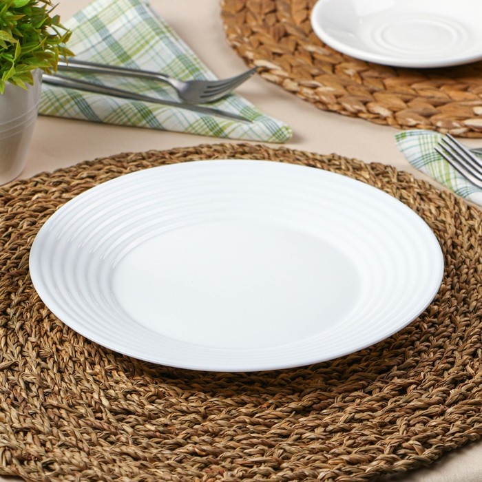 Тарелка обеденная Avvir Carve, d=23 см, стеклокерамика, цвет белый Тарелка обеденная Avvir Carve, d=23 см, стеклокерамика, цвет белый