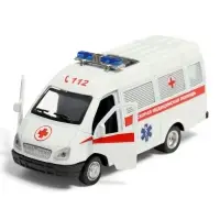 Машина металл. &laquo;ГАЗ-3221 &laquo;ГАЗель&raquo; Скорая помощь&raquo; 12,2 см, инерц, в кор.