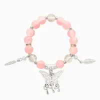 Браслет детский &laquo;Выбражулька&raquo; бабочка, цвет розовый в серебре