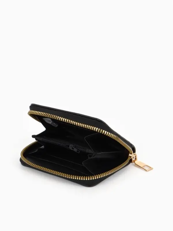 Кошелёк на молнии Выбражулька &laquo;Взгляд&raquo;, 8.5&times;2.5&times;10.5 см, с принтом, чёрный/серый