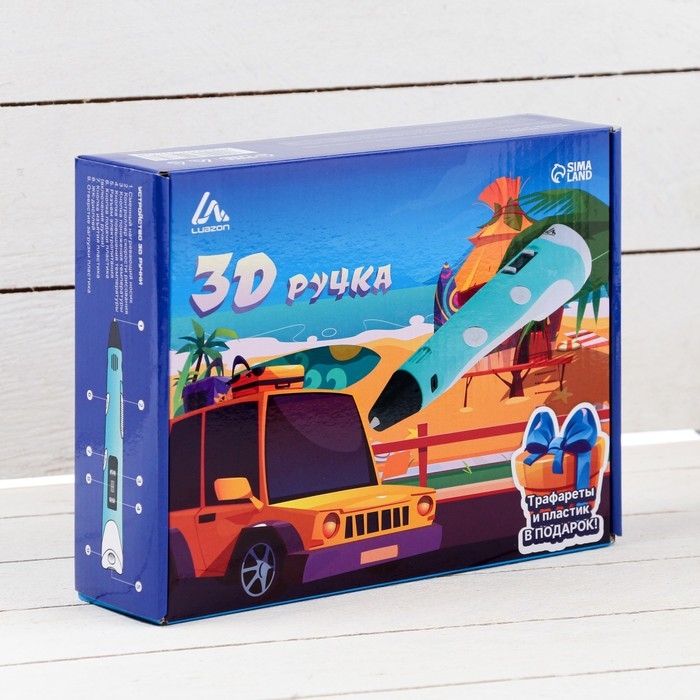 3D ручка Luazon, дисплей, работа с пластиком ABS и PLA, пластик в комплекте, голубая 3D ручка Luazon, дисплей, работа с пластиком ABS и PLA, пластик в комплекте, голубая