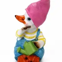 Садовая фигура из полистоуна &laquo;Утёнок с лейкой&raquo;, 10&times;5.5&times;16 см