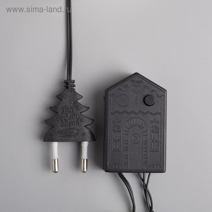 Гирлянда «Нить» 5 м с насадками «Шарики красные», IP20, тёмная нить, 30 LED, свечение красное, 8 режимов, 220 В