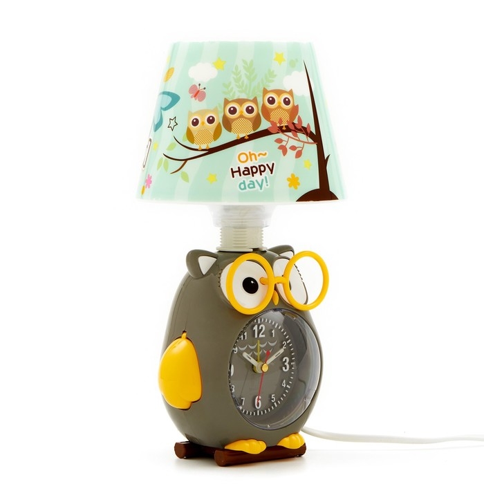 Часы с подсветкой Часы с подсветкой "Совушка" детские настольные, плавный ход, на батарейках АА