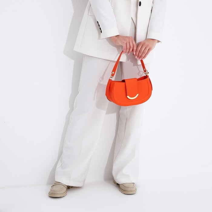 Сумка-багет на молнии, цвет оранжевый Сумка-багет на молнии, цвет оранжевый