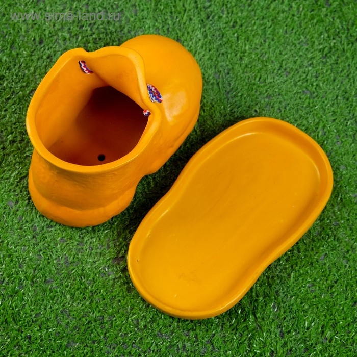 Фигурное кашпо  Фигурное кашпо "Башмак" жёлтый 10*19см 204