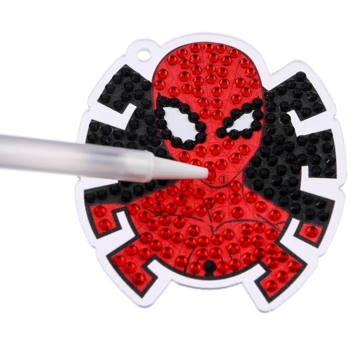 Алмазная мозаика на брелоке, 6.5х6.3 см, Человек-паук