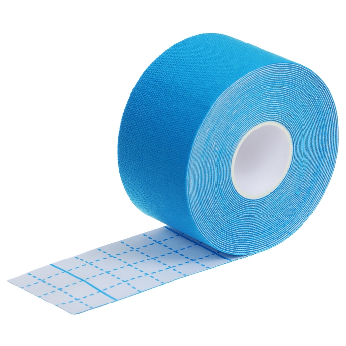 Кинезиотейп ONLYTOP, 3,8 см х 5 м, цвет голубой Кинезиотейп ONLYTOP, 3,8 см х 5 м, цвет голубой
