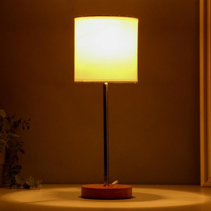 Лампа настольная 16011/1 E14 40Вт дерево-хром 12,5х12,5х42 см RISALUX