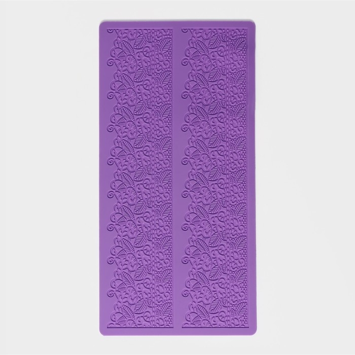 Коврик для айсинга Доляна «Природная красота», силикон, 2 полосы, 38,4×19,2 см, цвет фиолетовый Коврик для айсинга Доляна «Природная красота», силикон, 2 полосы, 38,4×19,2 см, цвет фиолетовый